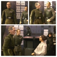 Admiral Motti walks up to Tarkin, confirming their destination. MOTTI: "We've entered the Alderaan system.” The Princess is brought before the station’s commander and she immediately begins her verbal attack. LEIA: "Governor Tarkin, I should have expected to find you holding Vader's leash. I recognized your foul stench when I was brought on board.” TARKIN: "Charming to the last." #starwars #anhwt #toyshelf